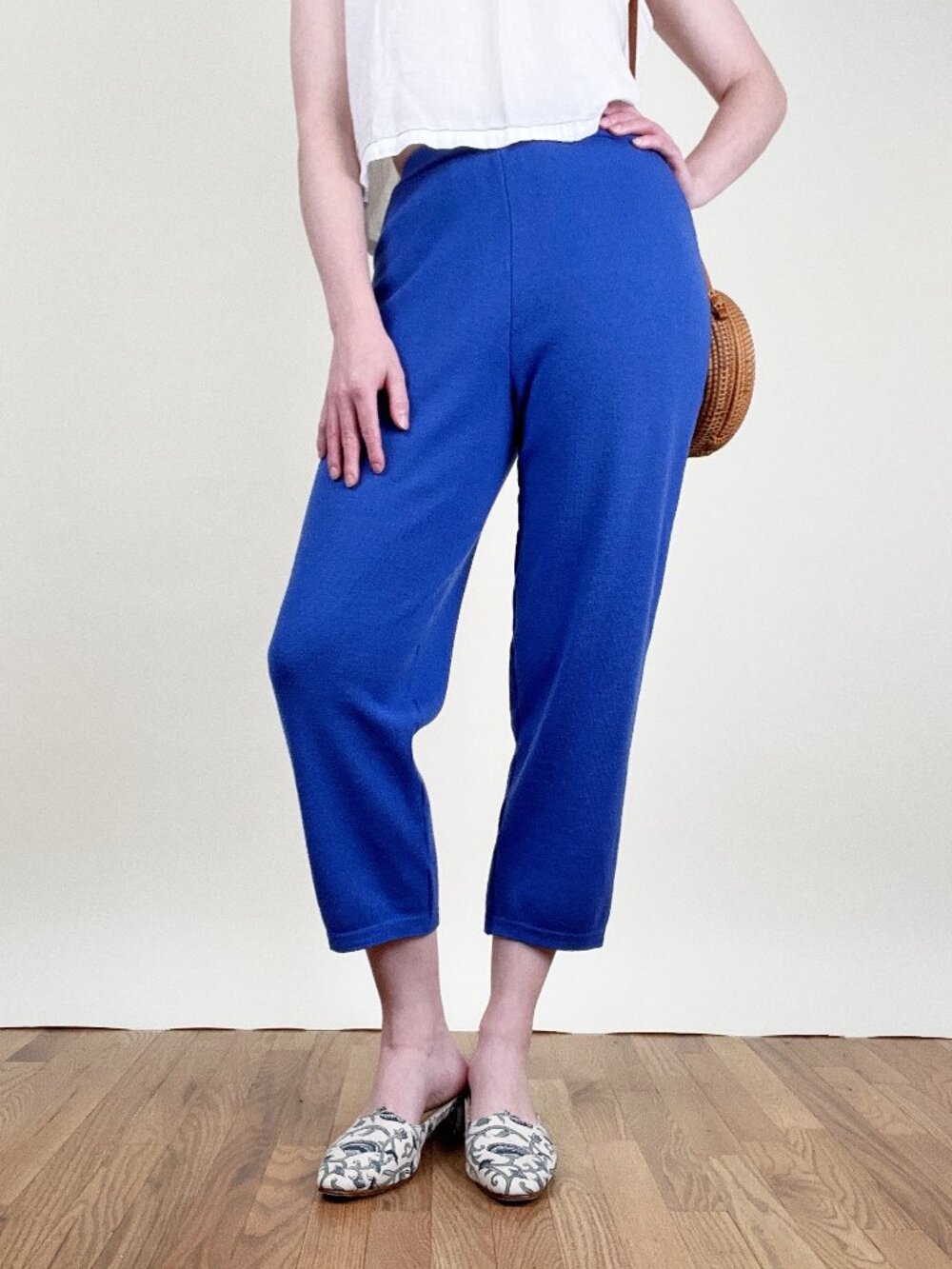 Vintage Cashmere Silk Wool Knit Trouser Pants Made In Italy Colorful 1980s 1990s - Picture 6 of 10